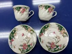 花柄カップ・ソーサーセット２客