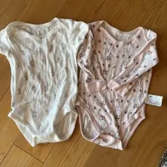 80サイズ　半袖&長袖ロンパースセット