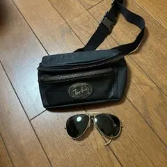 激レア廃盤ヴィンテージ合皮レイバンサングラスケース付きウエスト