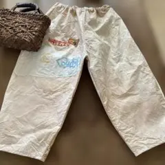 柿渋染め 綿ハンドメイドバルーンパンツエコバッグちくちくもんぺ一点物粉袋