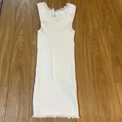 ローリーズファーム タンクトップ リブ レース L