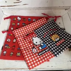 ハローキティ 巾着ポーチ 3点セット