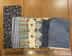 USAヴィンテージ コットン等　ブルー系はぎれセット