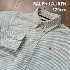 【RALPH LAUREN】長袖 シャツ ブラウス ストライプ柄 緑