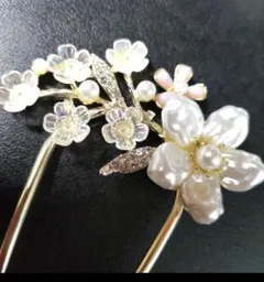 桜かんざし 花かんざし 和風ヘアアクセサリー ドレス、着物髪飾り結婚式