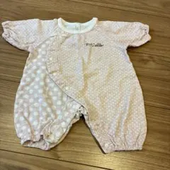 ピンクの水玉ロンパース 50-60cm