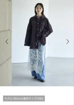 ダークブラウン オーバーサイズシャツ FREEサイズ