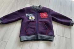 100cm 紫色 ジップアップジャケット フリースライニング