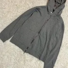 BEAMS HEART ジップアップパーカー グレー L シンプル 羽織り