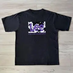 Lee バックプリント Tシャツ カウ柄 チャコールグレー パープルロゴ Mのサムネイル