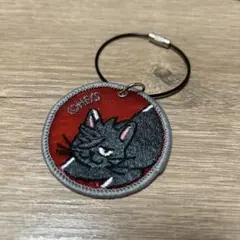 ハイキュー　黒尾鉄朗　クロオネコ　メッシュ刺繍キーホルダー