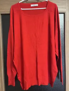 ZARA KNIT赤 薄手ニット 長袖