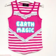 EARTH MAGIC アースマジック　ボーダー フリル タンクトップ 120のサムネイル