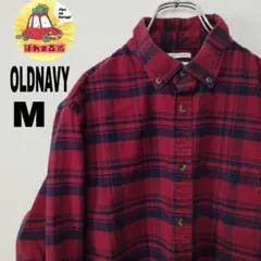 usa古着 OLDNAVY ネルシャツ　M レッド　ネイビー　チェック