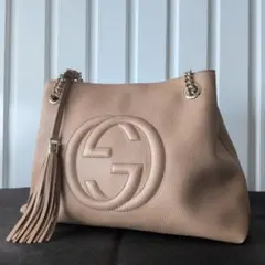 GUCCI グッチソーホー チェーン トートベージュグレインカーフスキン