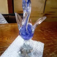 MURANO formia ムラーノ ガラス 置物　巨大　スワン　気泡　アート MURANO formia ムラーノ ガラス 置物 巨大 スワン 気泡 アート - メルカリ