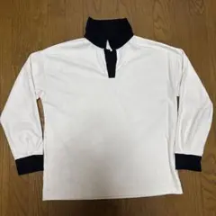 ツイード風　長袖ポロシャツ