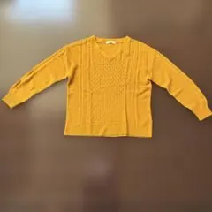 chocol raffine robe マスタード Vネックニット