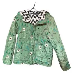 スカラー 総柄リバーシブル中綿ブルゾン 幾何学×アート フード 2WAY