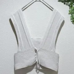 【ジーユー】2WAYニットビスチェ ベージュ Sサイズ