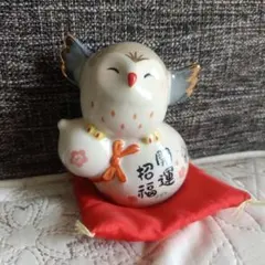 薬師窯 フクロウ 陶器製置物 縁起物のサムネイル