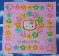 Hello Kitty☆フラワー柄ナフキン☆1997年当時物☆激レア