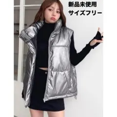 【新品未使用】【人気商品】【完売品】スタンドカラーレザーダウンベスト ジャケット