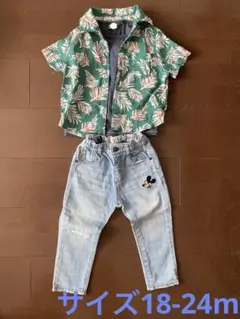 ZARAディズニーコラボ刺繍デニム♡ネクストTシャツ♡アロハシャツ　90