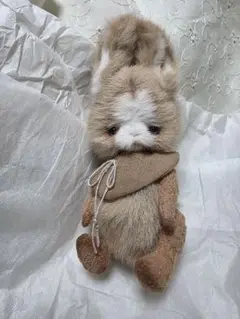 ふわふわミルク兎と熊ちゃん ぬいぐるみ テディベア ハンドメイド 海外作家様 ふわふわミルク兎と熊ちゃん ぬいぐるみ テディベア