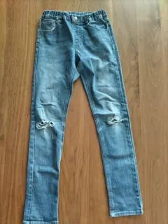 ブランシェス ダメージデニムパンツ 150cm ライトブルー