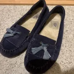 UGG ネイビー フリンジモカシン 24cm
