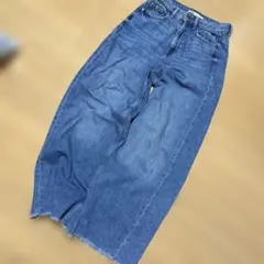ZARA ハイウェスト　ワイドレッグデニムパンツ