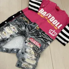 BABYDOLLロンパース　~95cm　ストライプ