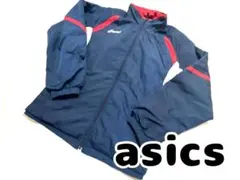 asics アシックス　ウィンドブレーカー　ネイビー　レッド　L ジャケット