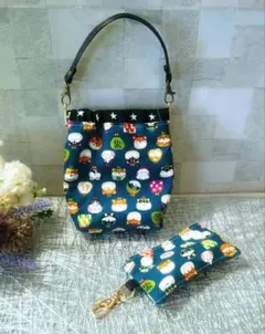 いぬ柄マナーポーチ　ゴミ袋ポーチ　2点セット　和柄　犬