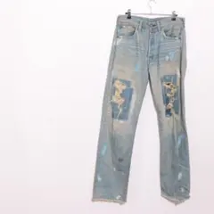 Levi’s 66501 デニムパンツ 一点物 ペイント風 W34（F94）のサムネイル