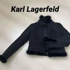 美品　Karl Lagerfeld ブラック　ファー　ジャケット　ショート丈のサムネイル