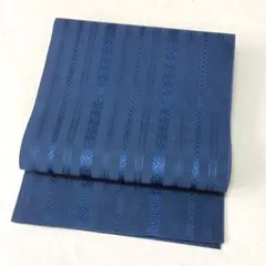 【名古屋帯】夏帯　本場筑前博多織　開き仕立て　全通　正絹　中縹色　薄物　盛夏　Kのサムネイル