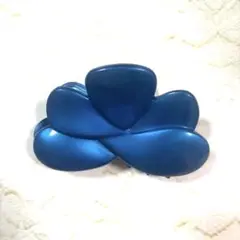 青 ブルー 海 波 花 ヘアクリップ 昭和レトロ