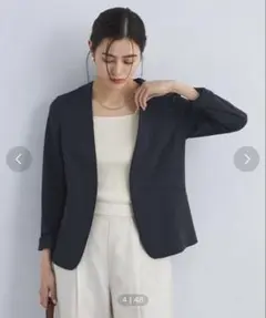 【新品】グリーンレーベルリラクシング サラフール ノーラペル ジャケット 40