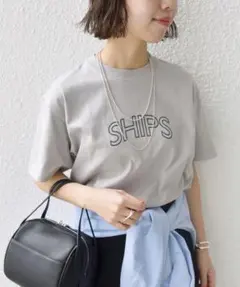 SHIPS ラウンド プリント ロゴ TEE 新品のサムネイル