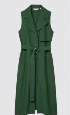 ★ユニクロ★JW ANDERSON リネンブレンドラペルワンピース　ロングジレ