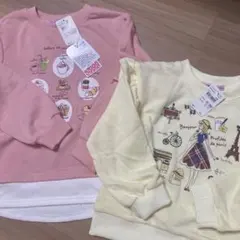 匿名配送キッズトレーナーカットソー２枚セット女の子秋冬トップス110120