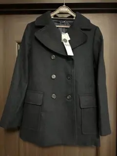 新品 タグ付き ◆GU レディースSウールブレンド ピーコート 紺ネイビー