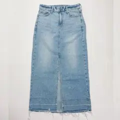 GAP デニムロングスカート 25 Sサイズ相当 ライトブルー フロントスリット