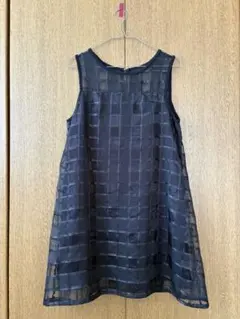 LEPSIM黒 チェック柄 ノースリーブワンピース