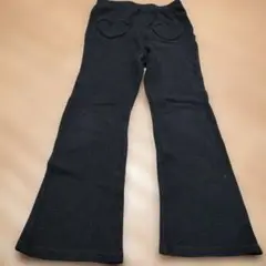 プティマイン黒いハート型ポケットフレアパンツ
