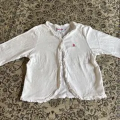 ミキハウス　カーディガン　100 白　長袖　七部袖