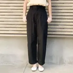 UNIQLO U ベイカーパンツ ブラック ハイウエスト 64