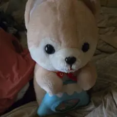 豆柴の犬のぬいぐるみ時計タグあり電池なし